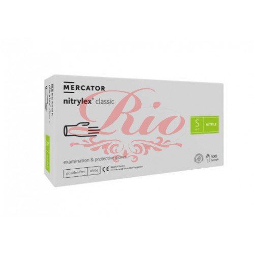 Перчатки Mercator Medical нитриловые белые S